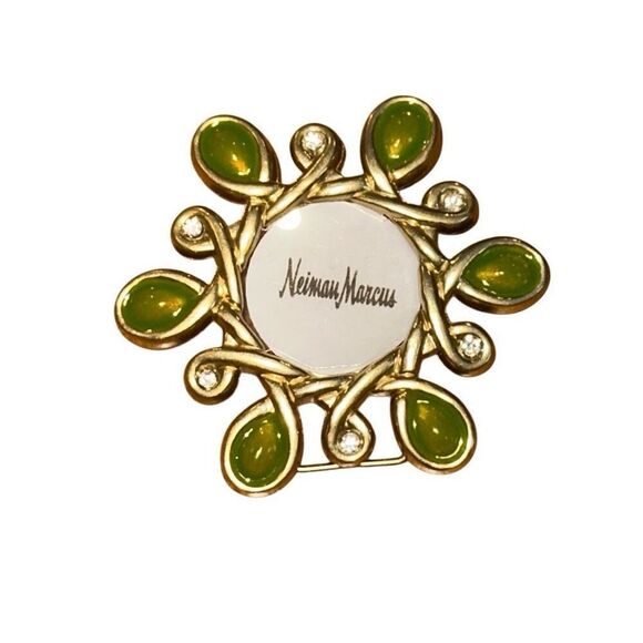 Jay Strongwater for Nieman Marcus Gold Tone Clip or Standing Tiny Picture Frame - Picture 1 of 7